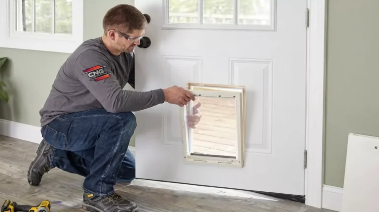 Professional Pet Door Installation Toronto integrated into exterior door by CNG Contracting.